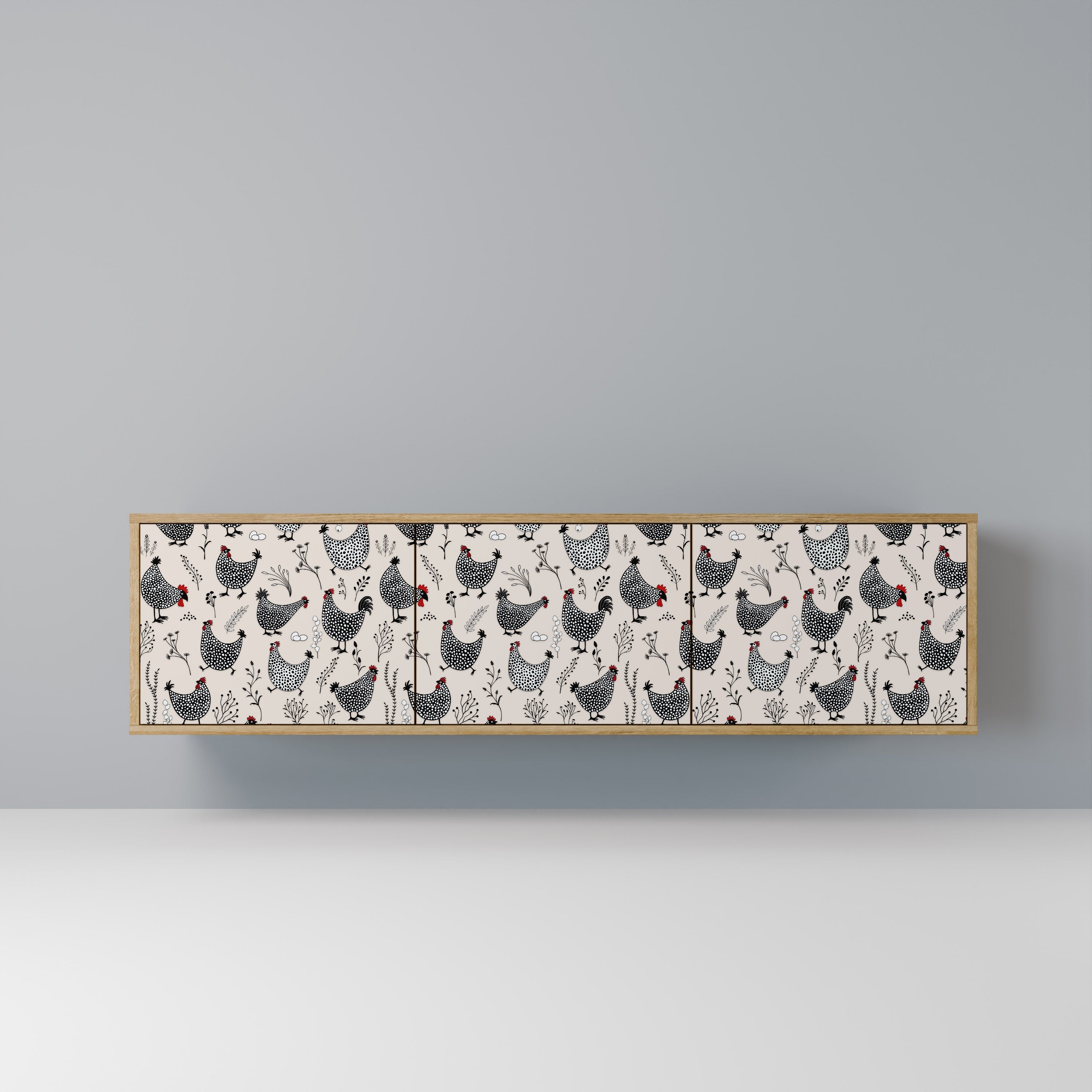 HAPPY HENS Móvel de TV com 3 Portas em Efeito Carvalho