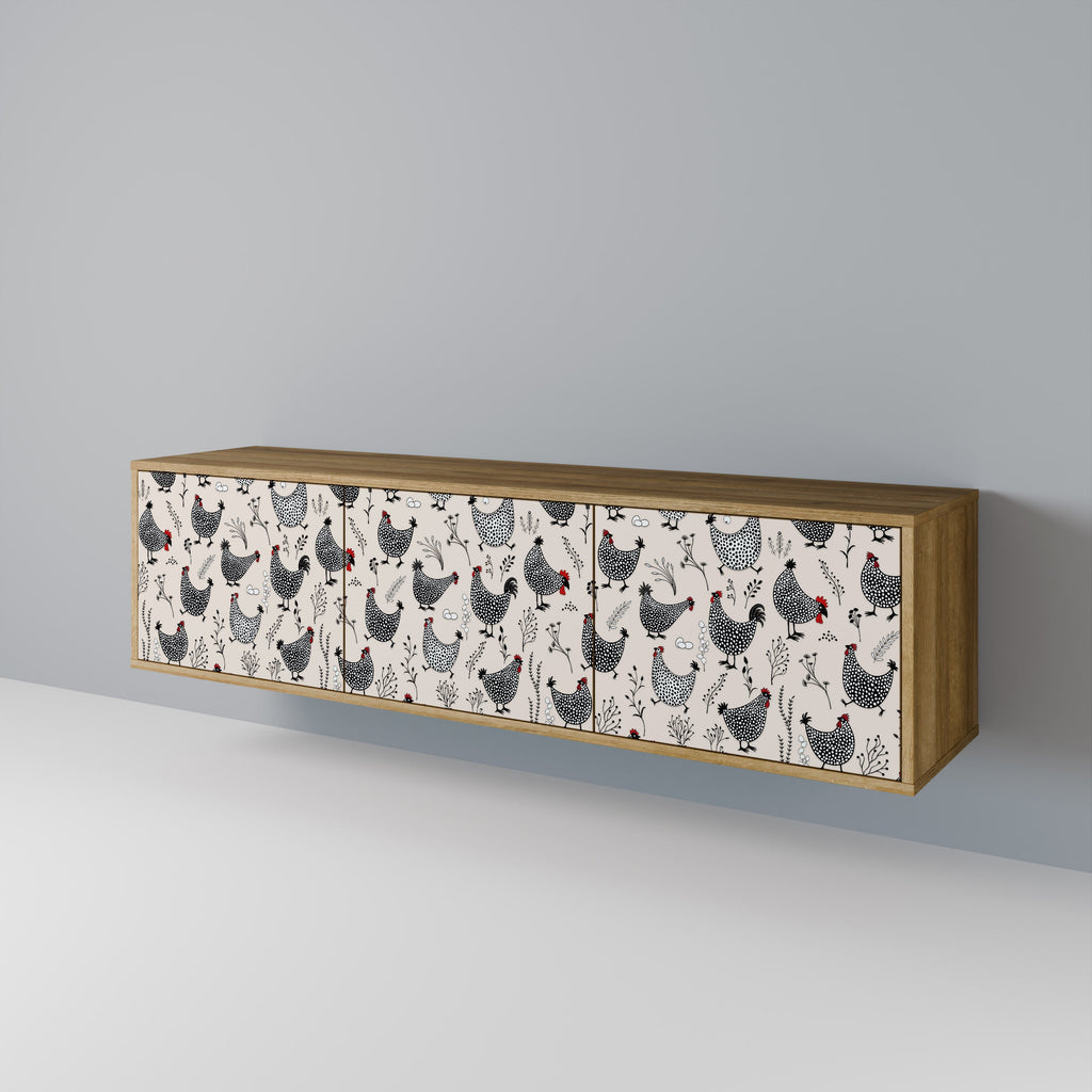 HAPPY HENS Móvel de TV com 3 Portas em Efeito Carvalho