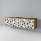 HAPPY HENS Móvel de TV com 3 Portas em Efeito Carvalho