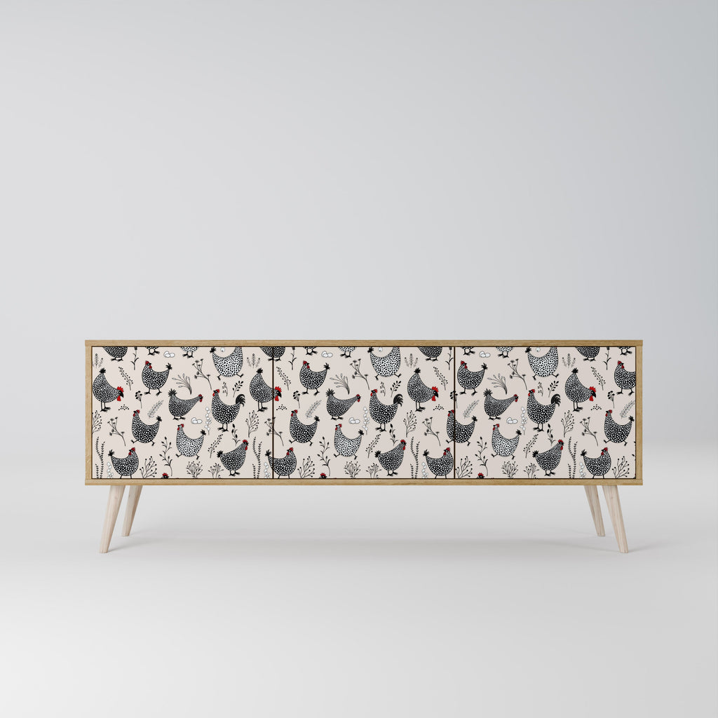 HAPPY HENS Móvel de TV com 3 Portas em Efeito Carvalho