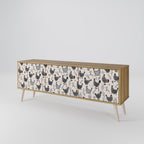 HAPPY HENS Móvel de TV com 3 Portas em Efeito Carvalho