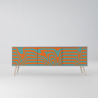 LINE COLLAPSE Móvel de TV com 3 Portas em Acabamento Cinzento