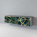 THE LABYRINTH OF GOLD Móvel de TV com 3 Portas em Acabamento Cinzento