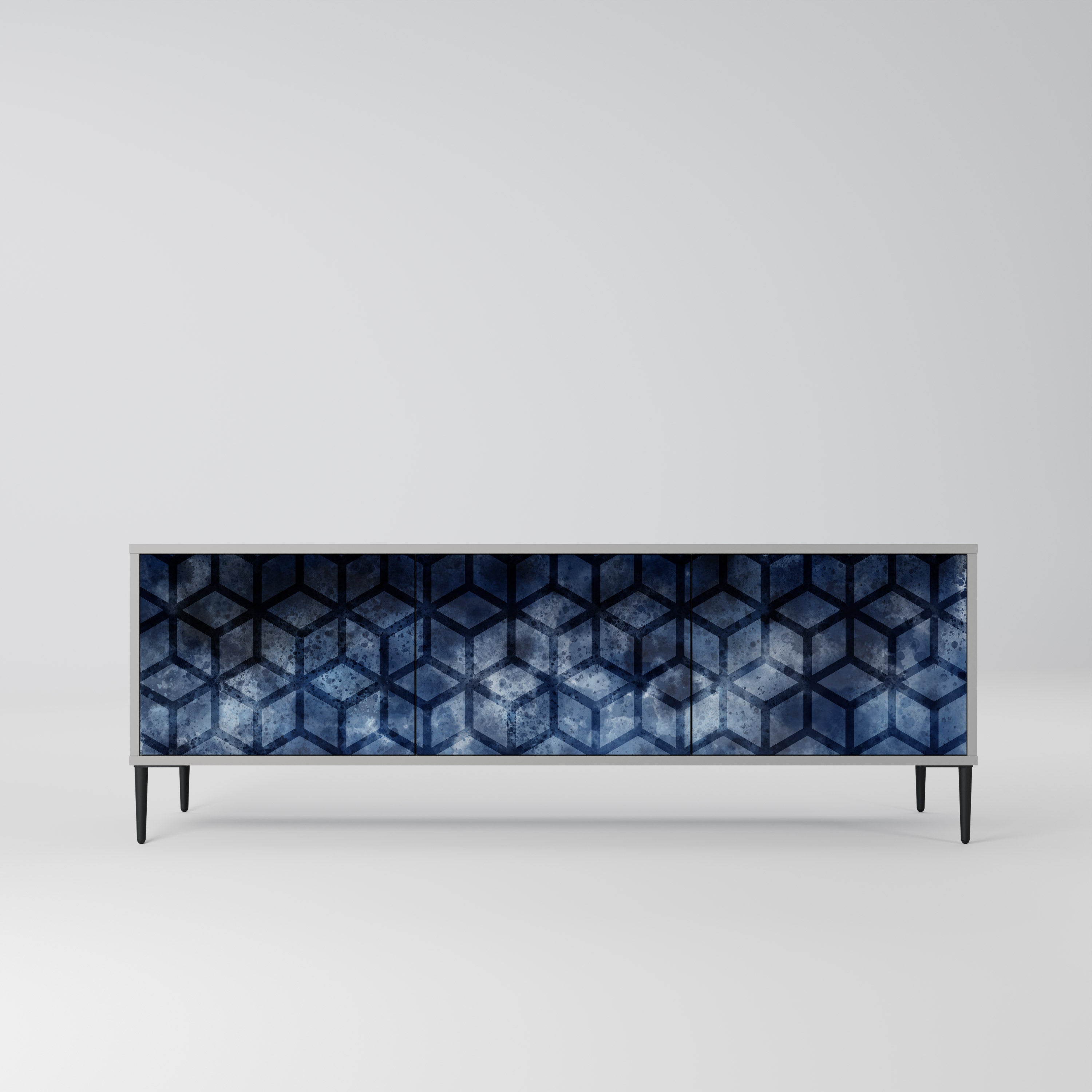 CUBIC MIST Móvel de TV com 3 Portas em Acabamento Cinzento