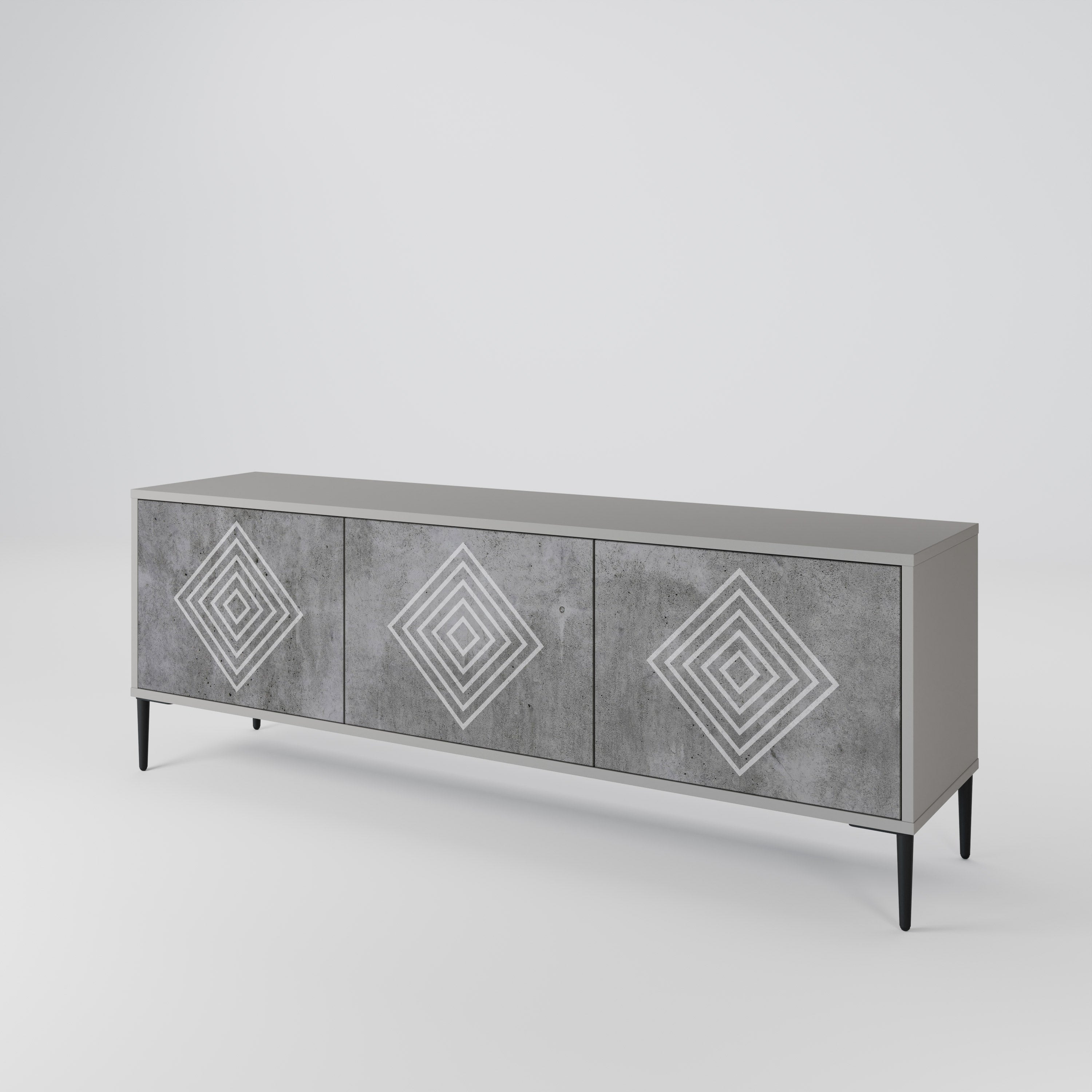POLYGONAL ARTISTRY 3-Door TV Cabinet