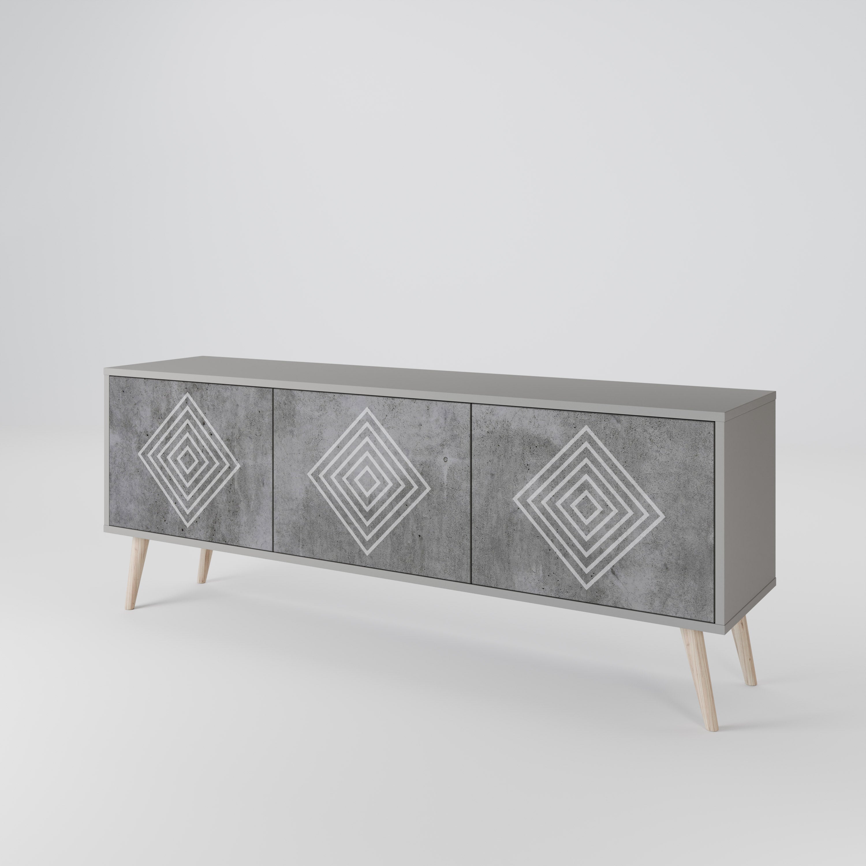 POLYGONAL ARTISTRY 3-Door TV Cabinet