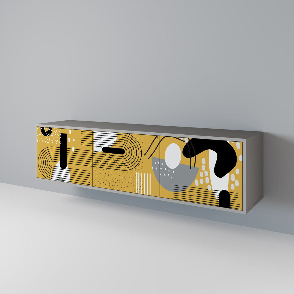 SHAPESHIFT SYMPHONY Móvel de TV com 3 Portas em Acabamento Cinzento