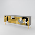 SHAPESHIFT SYMPHONY Móvel de TV com 3 Portas em Acabamento Cinzento