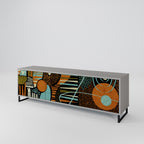 GEODE GLIMMER Móvel de TV com 3 Portas em Acabamento Cinzento