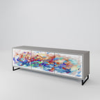 FINESSE MASH-UP Móvel de TV com 3 Portas em Acabamento Cinzento