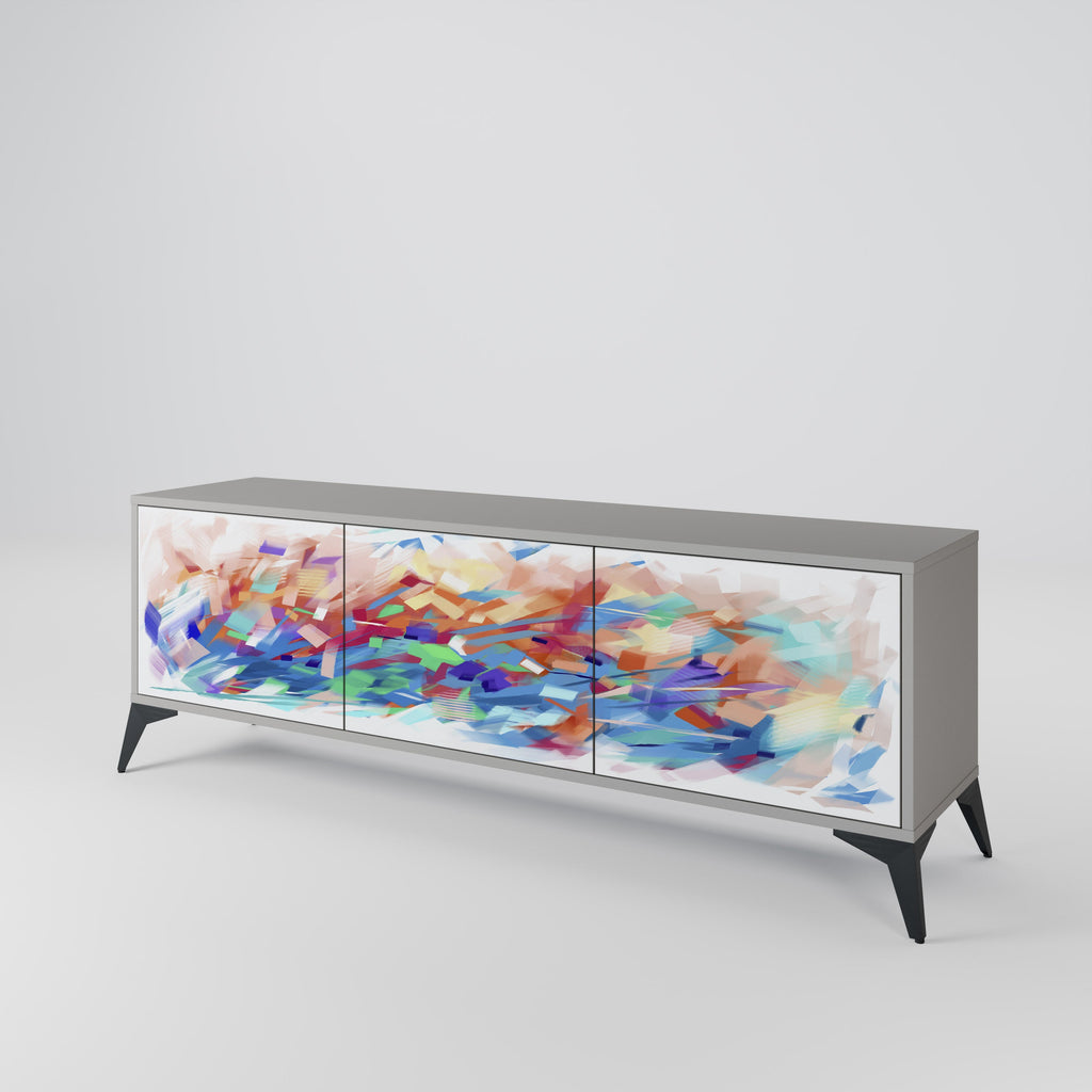 FINESSE MASH-UP Móvel de TV com 3 Portas em Acabamento Cinzento