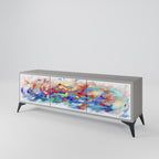 FINESSE MASH-UP Móvel de TV com 3 Portas em Acabamento Cinzento