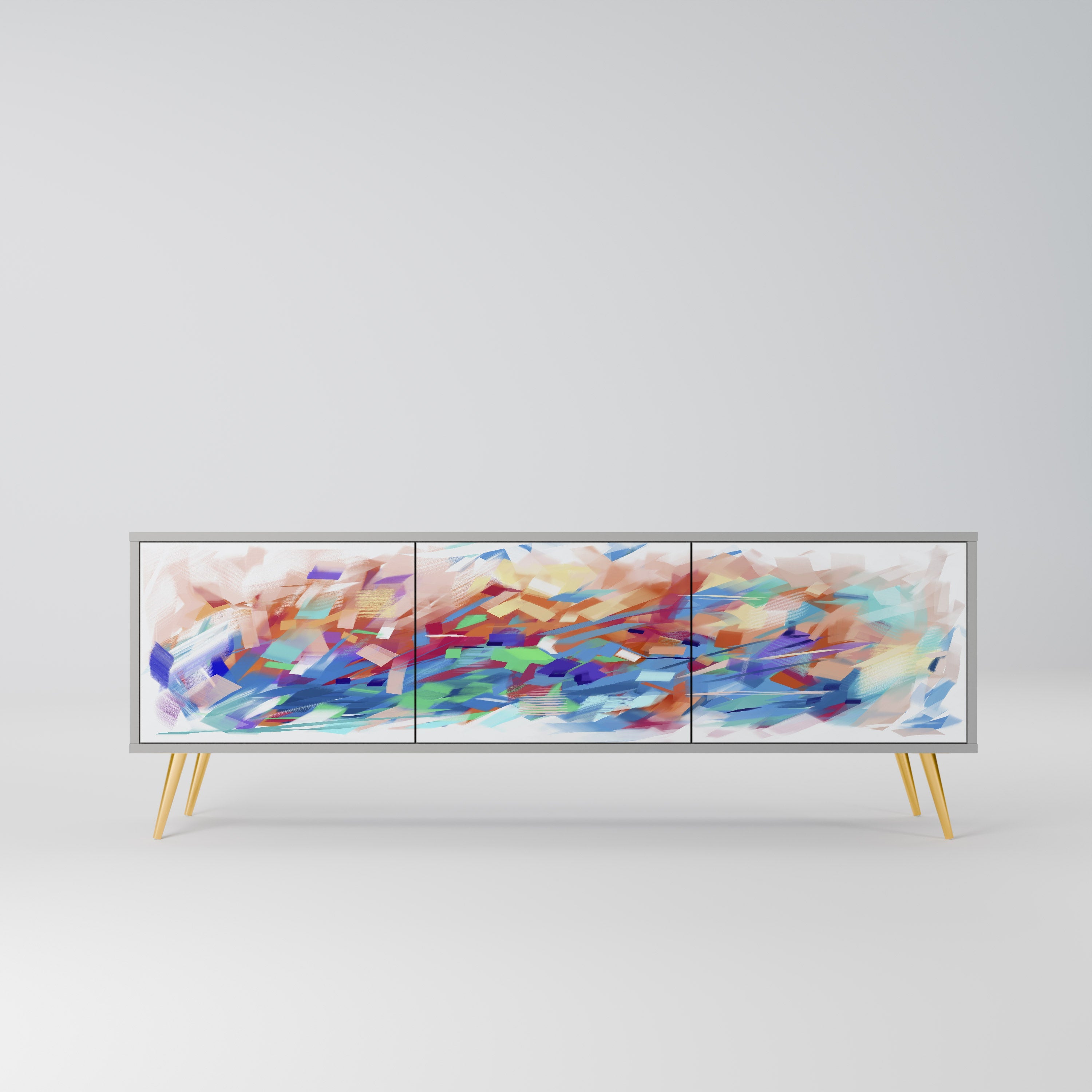 FINESSE MASH-UP Móvel de TV com 3 Portas em Acabamento Cinzento