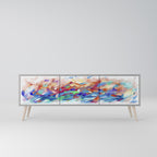 FINESSE MASH-UP Móvel de TV com 3 Portas em Acabamento Cinzento