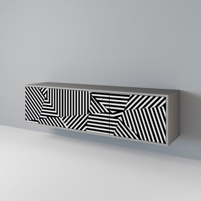 ILLUSIONARY LATTICE 3-Door TV Cabinet