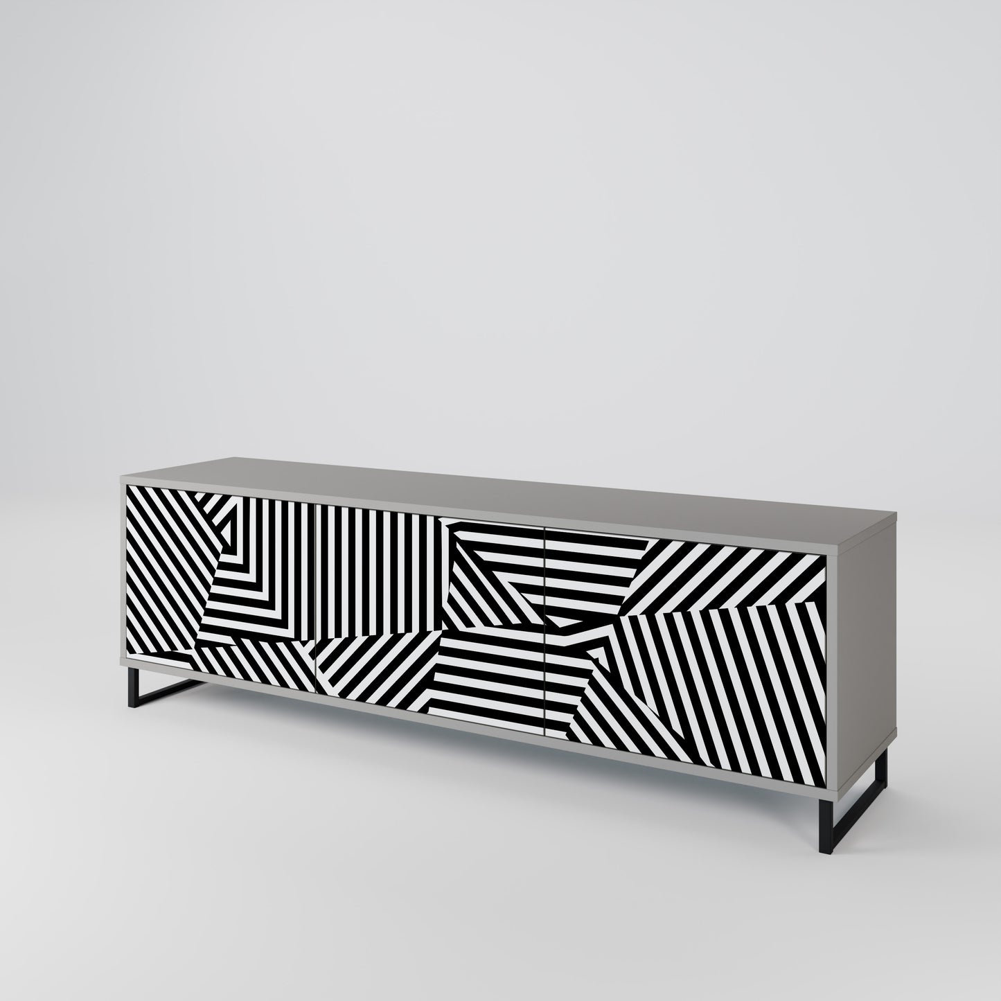 ILLUSIONARY LATTICE 3-Door TV Cabinet
