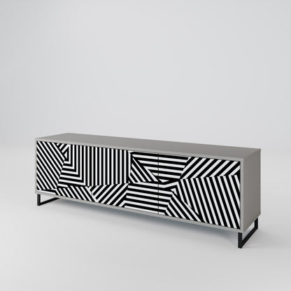 ILLUSIONARY LATTICE 3-Door TV Cabinet