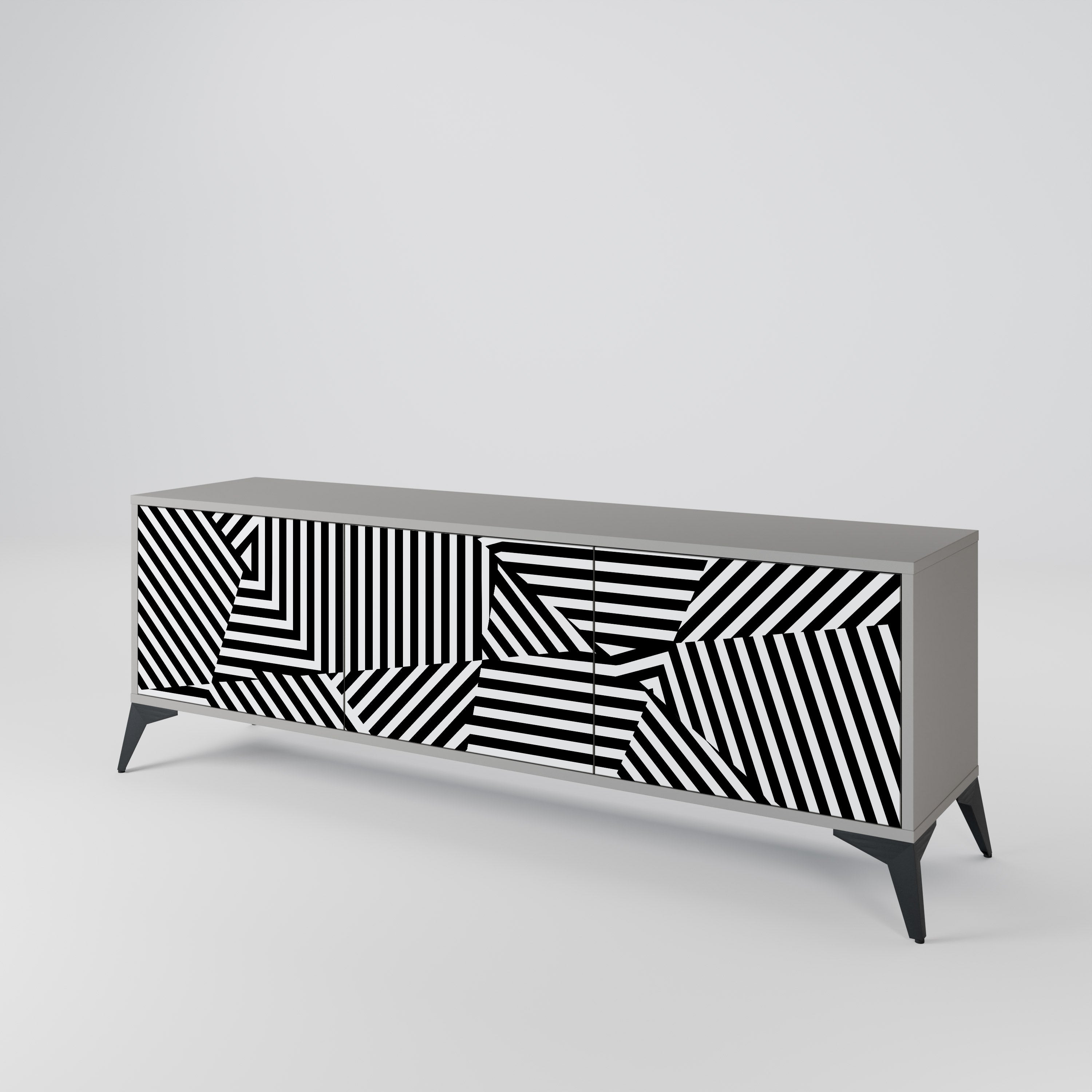 ILLUSIONARY LATTICE 3-Door TV Cabinet