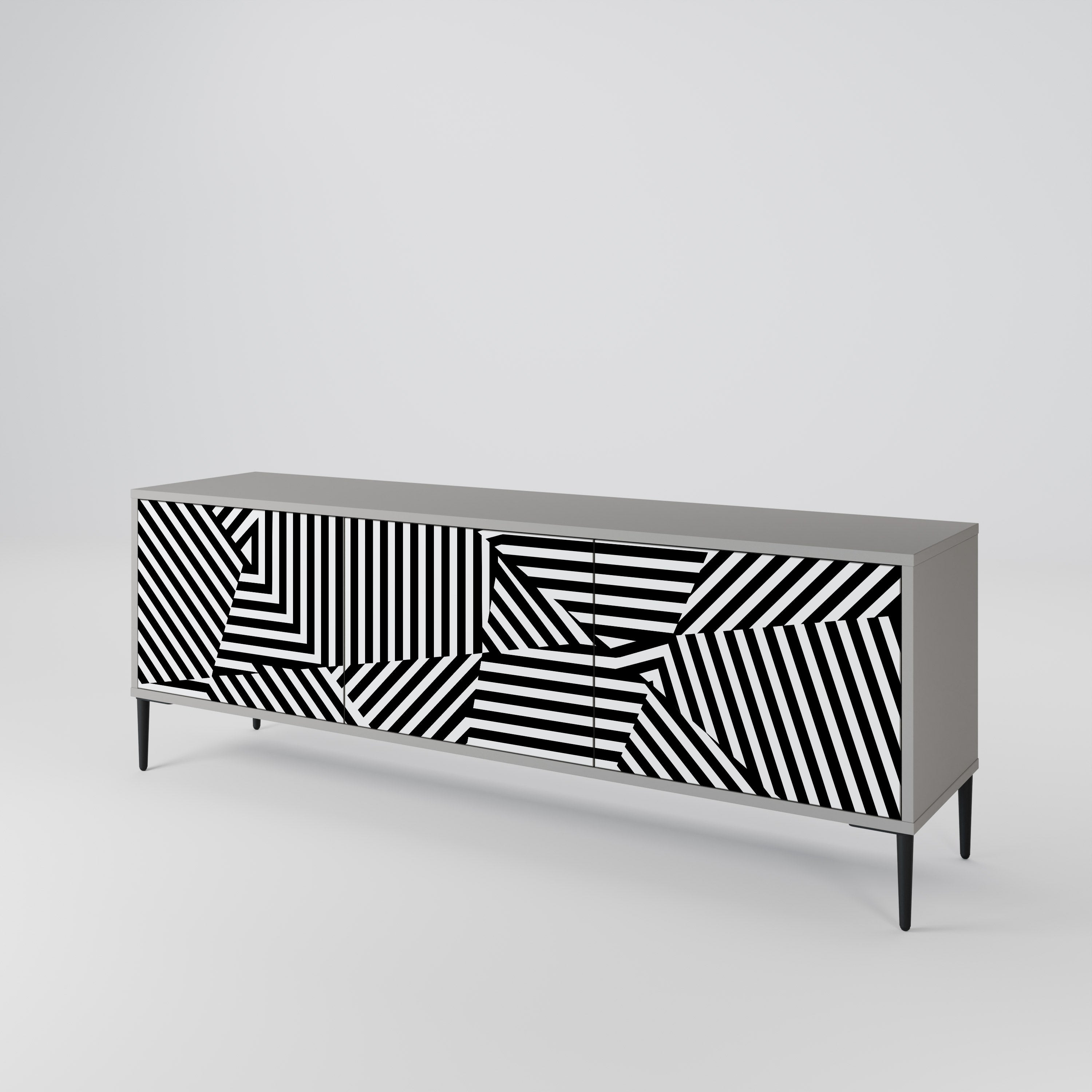 ILLUSIONARY LATTICE 3-Door TV Cabinet