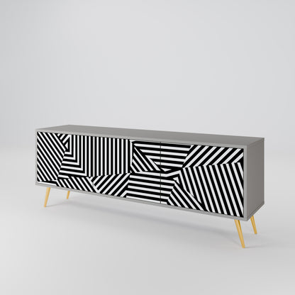 ILLUSIONARY LATTICE 3-Door TV Cabinet