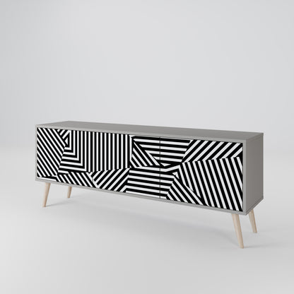 ILLUSIONARY LATTICE 3-Door TV Cabinet