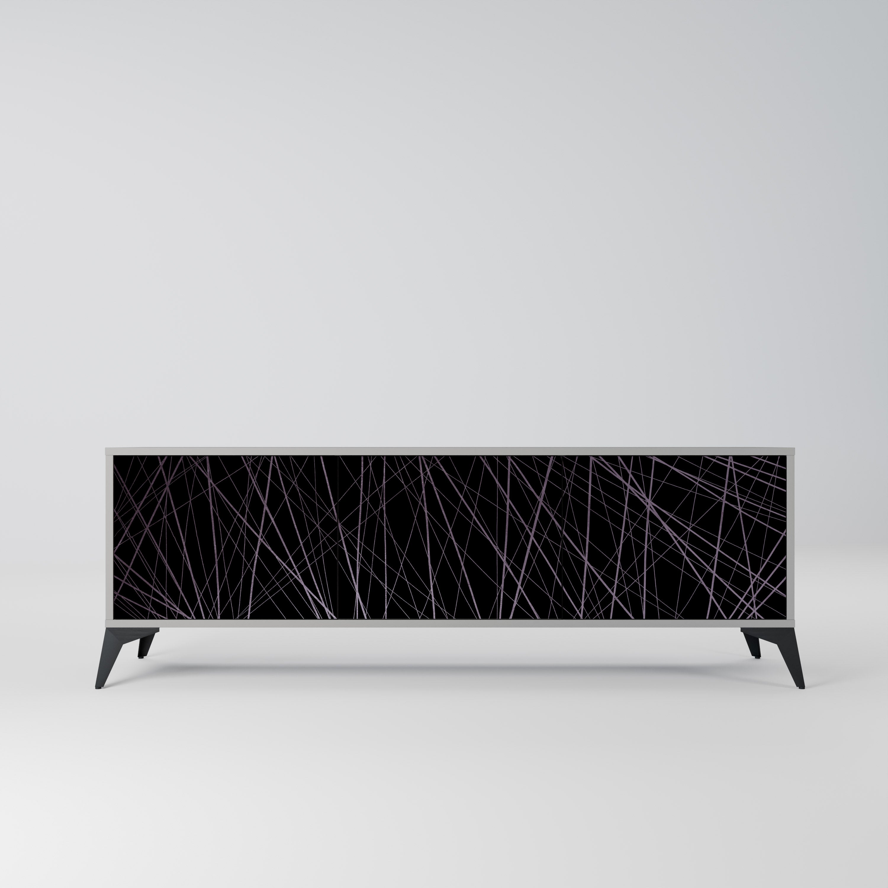 SHIMMER SPIDERGRAM Móvel de TV com 3 Portas em Acabamento Cinzento