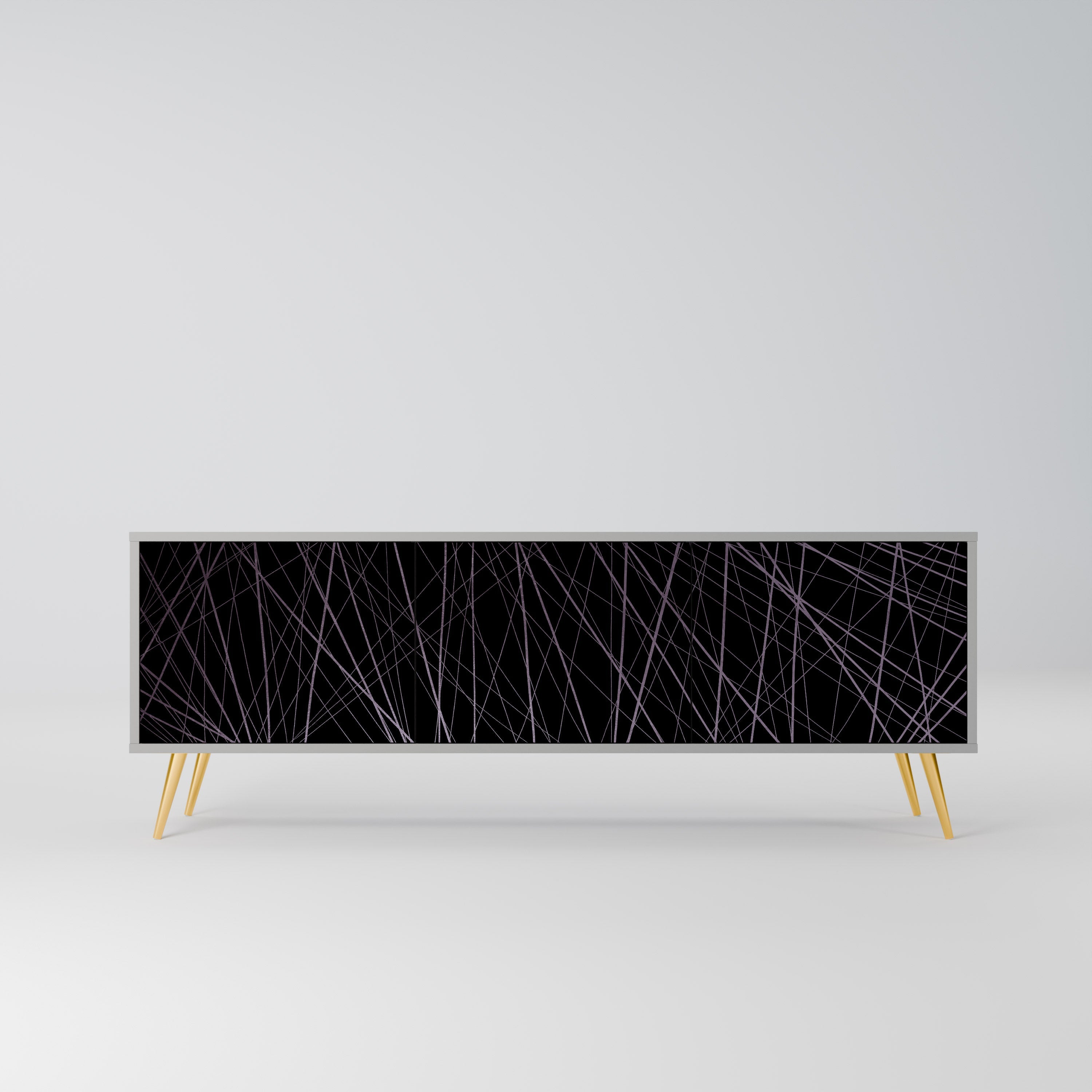 SHIMMER SPIDERGRAM Móvel de TV com 3 Portas em Acabamento Cinzento