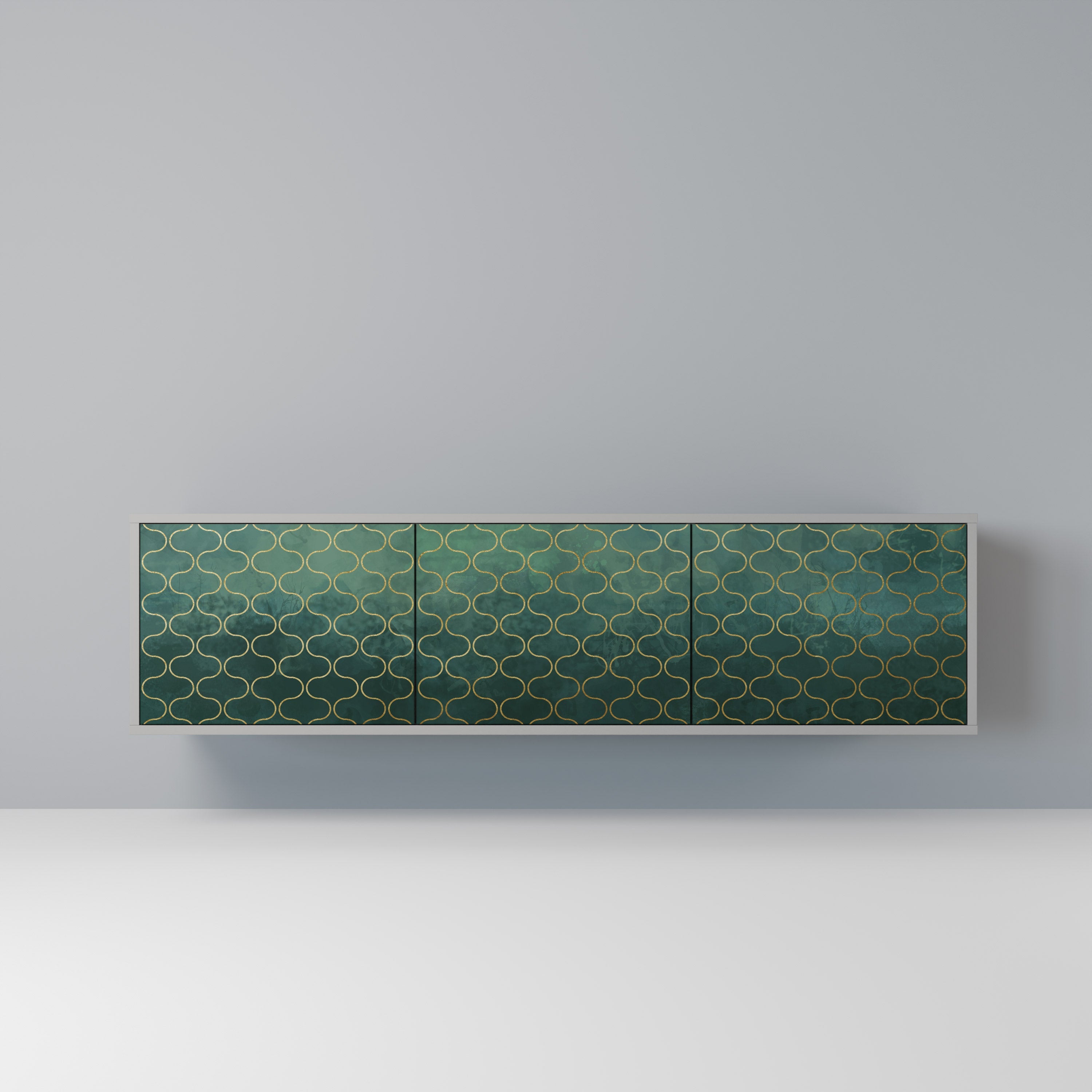 TESSELATED GREENERY Móvel de TV com 3 Portas em Acabamento Cinzento