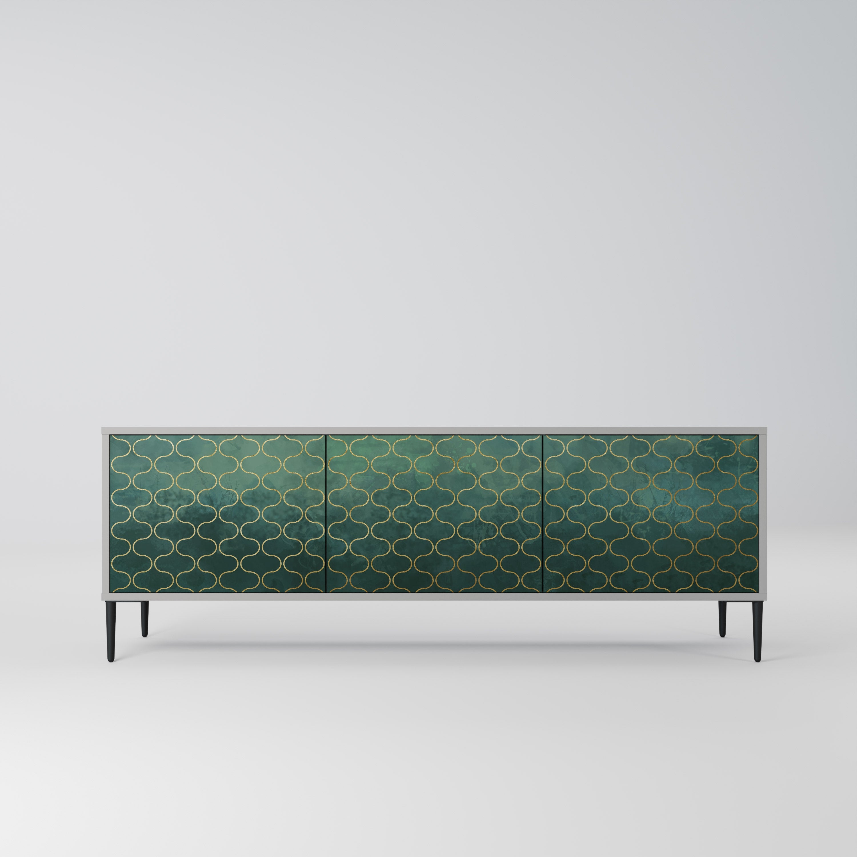 TESSELATED GREENERY Móvel de TV com 3 Portas em Acabamento Cinzento