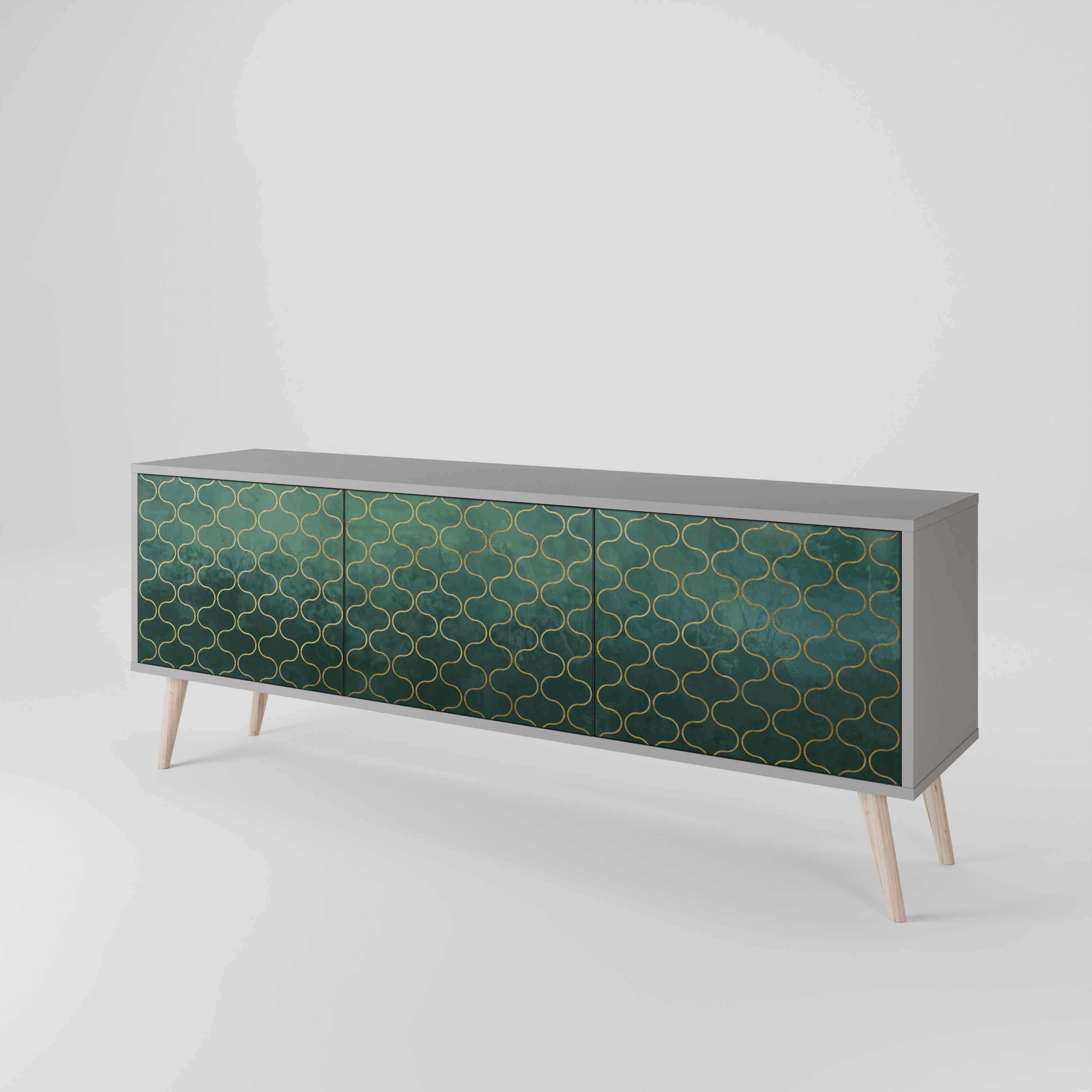 TESSELATED GREENERY 3-Door TV Cabinet