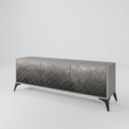 TESSELATED GRAYISH Móvel de TV com 3 Portas em Acabamento Cinzento