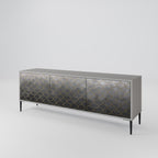 TESSELATED GRAYISH Móvel de TV com 3 Portas em Acabamento Cinzento