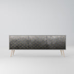 TESSELATED GRAYISH Móvel de TV com 3 Portas em Acabamento Cinzento