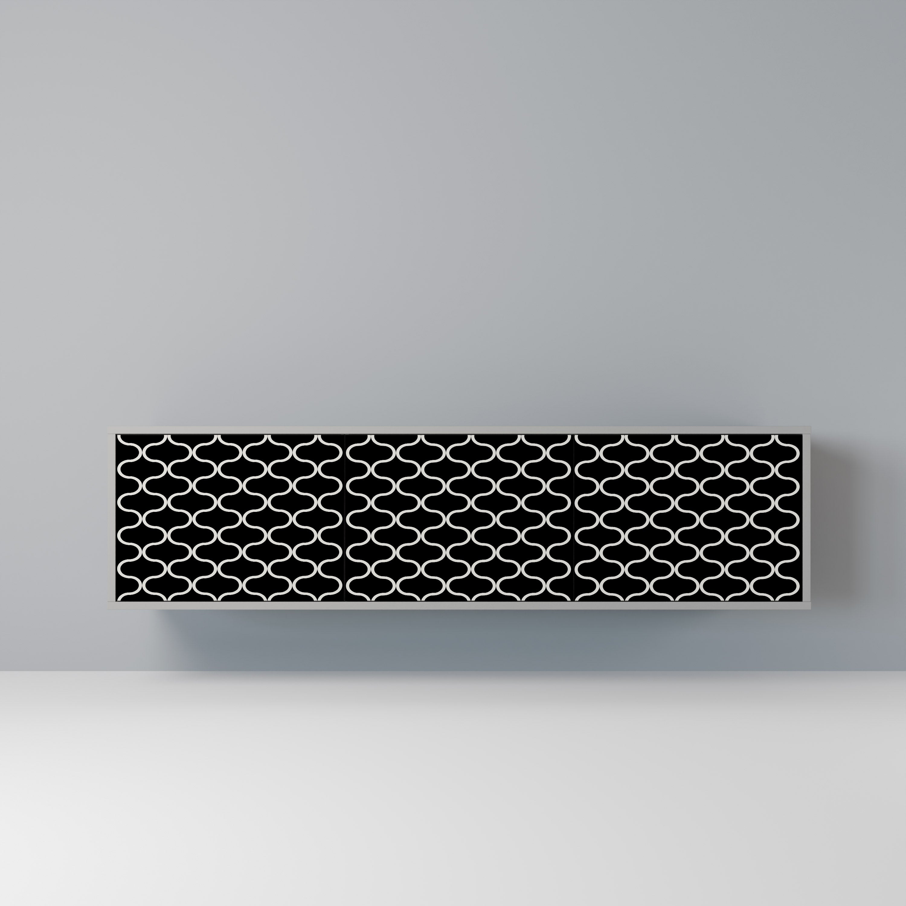 TESSELATED BLACKNESS Móvel de TV com 3 Portas em Acabamento Cinzento