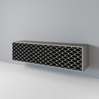 TESSELATED BLACKNESS Móvel de TV com 3 Portas em Acabamento Cinzento