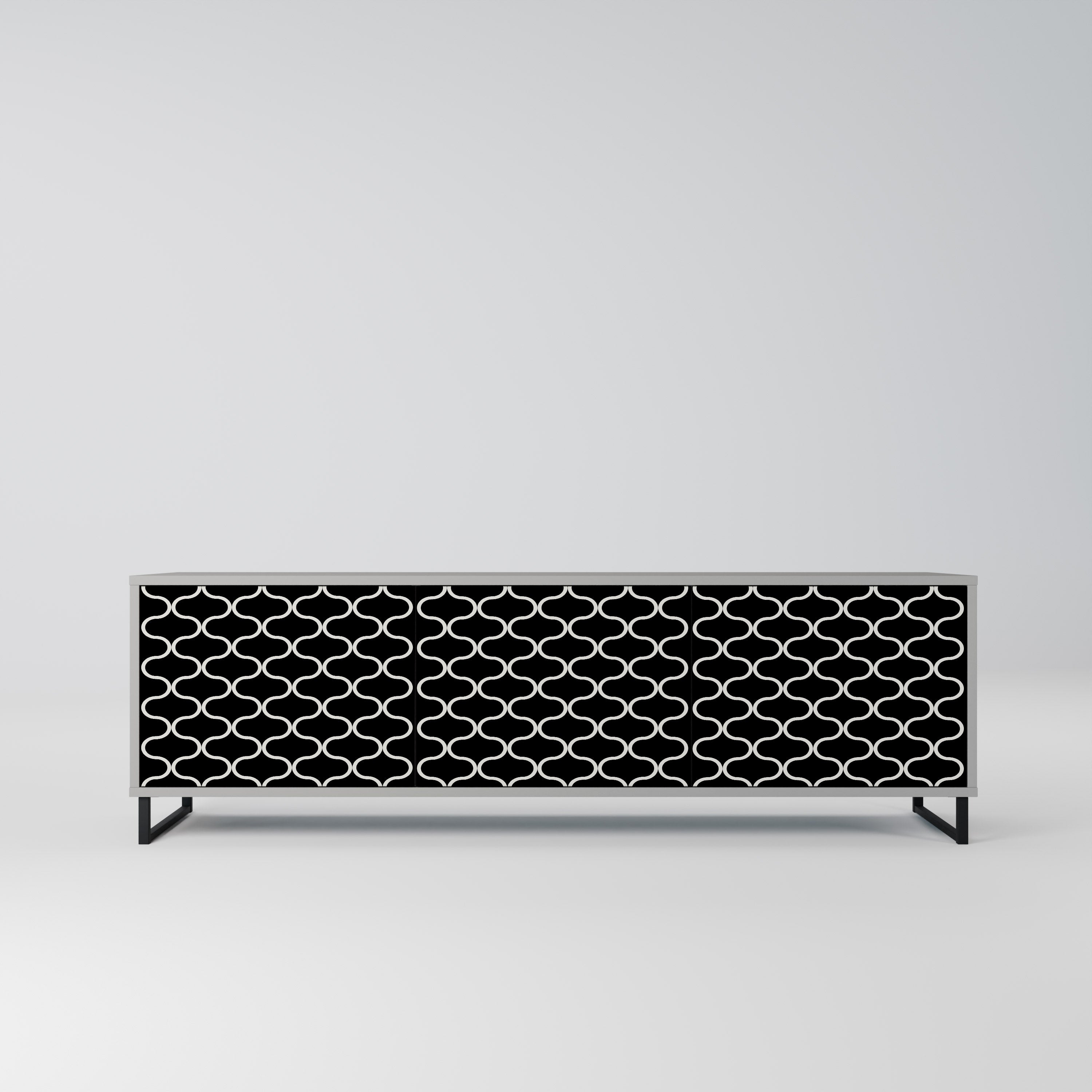 TESSELATED BLACKNESS Móvel de TV com 3 Portas em Acabamento Cinzento