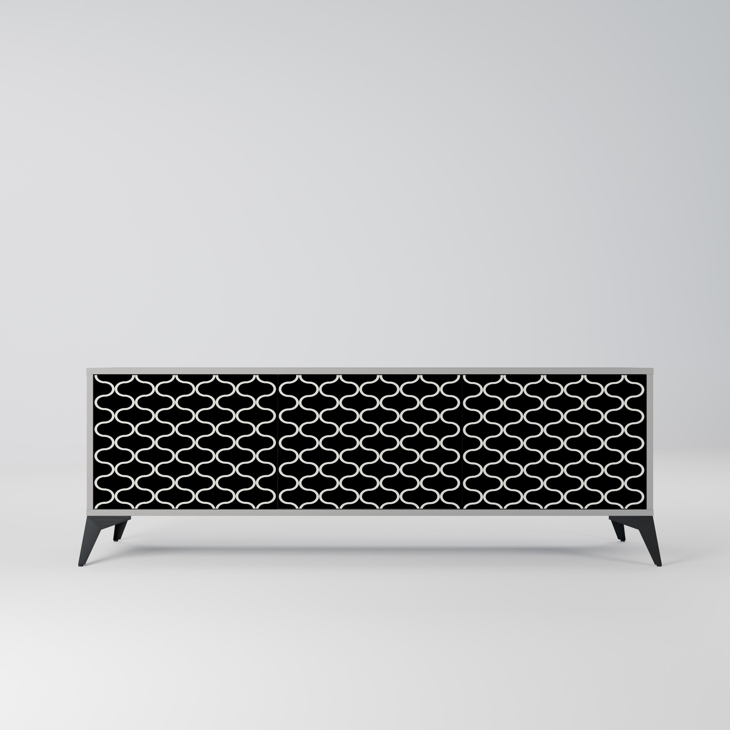 TESSELATED BLACKNESS Móvel de TV com 3 Portas em Acabamento Cinzento