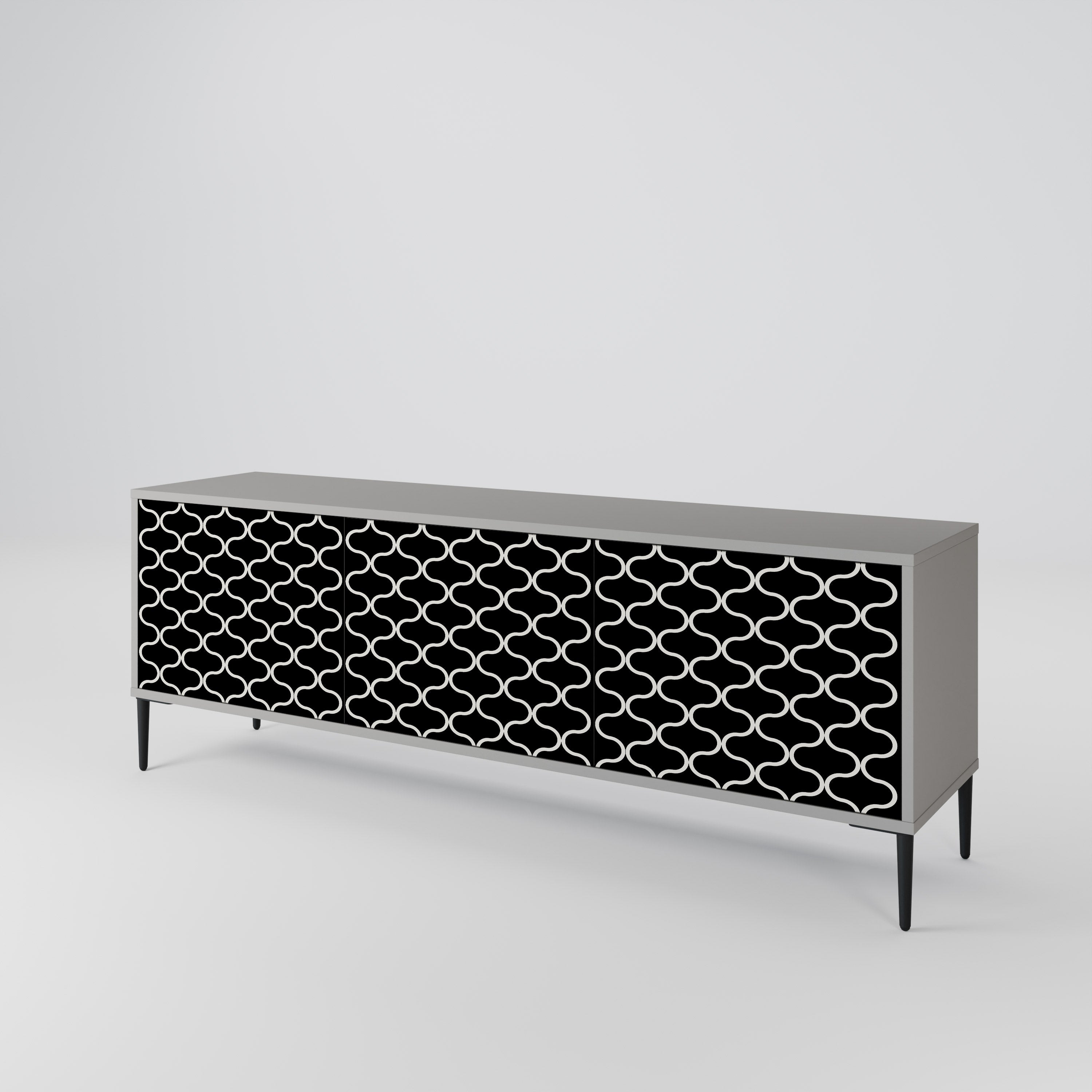 TESSELATED BLACKNESS 3-Door TV Cabinet