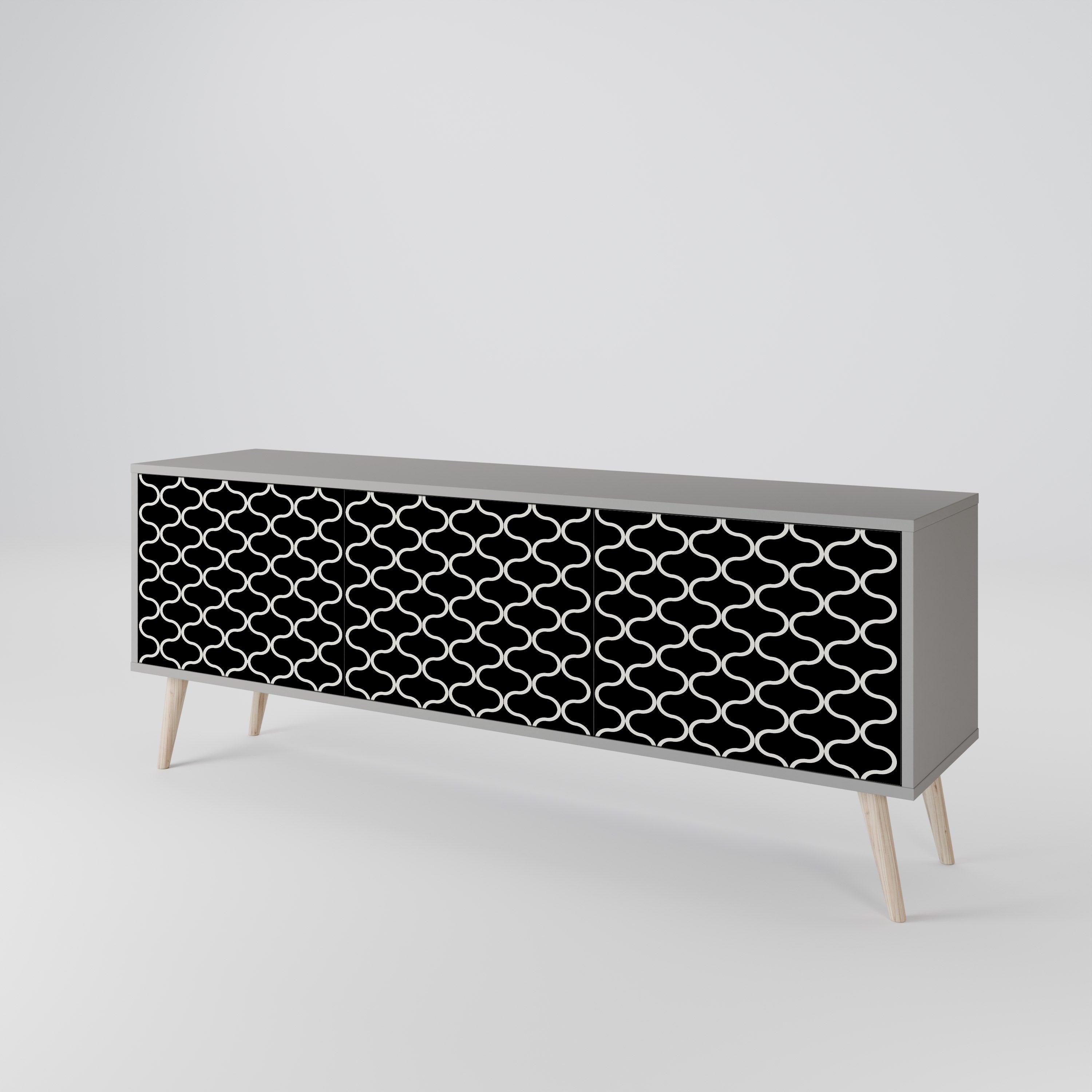 TESSELATED BLACKNESS 3-Door TV Cabinet