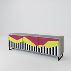 PIANO FANTASY Móvel de TV com 3 Portas em Acabamento Cinzento