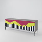 PIANO FANTASY Móvel de TV com 3 Portas em Acabamento Cinzento