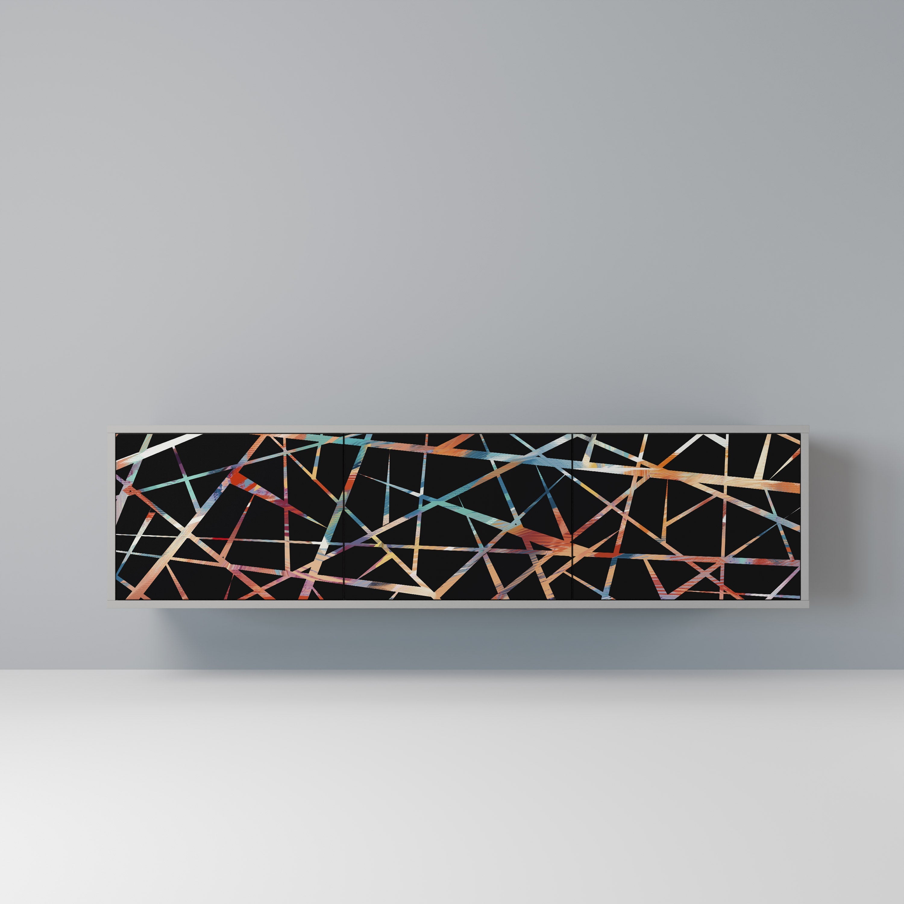 POLYGON VERVE Móvel de TV com 3 Portas em Acabamento Cinzento