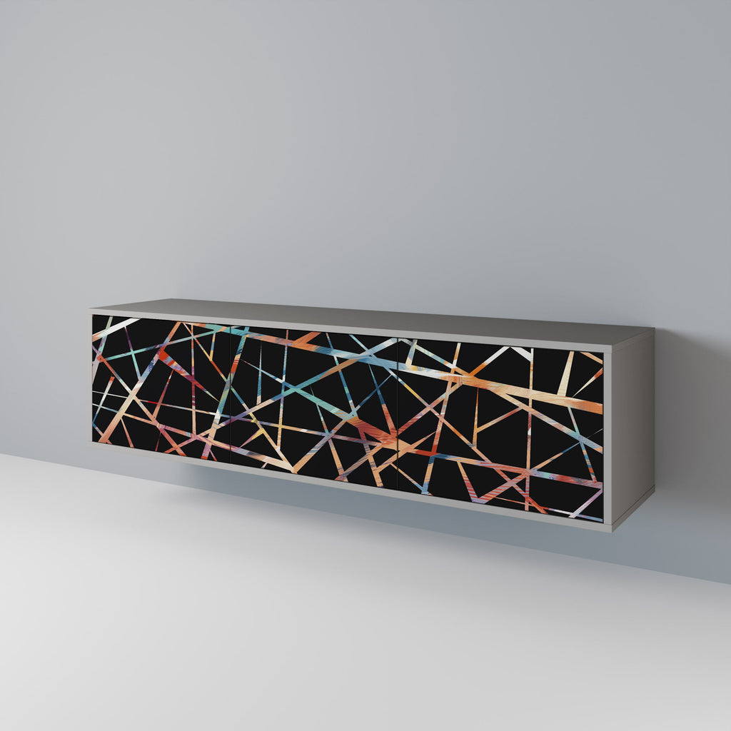 POLYGON VERVE Móvel de TV com 3 Portas em Acabamento Cinzento