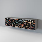 POLYGON VERVE Móvel de TV com 3 Portas em Acabamento Cinzento