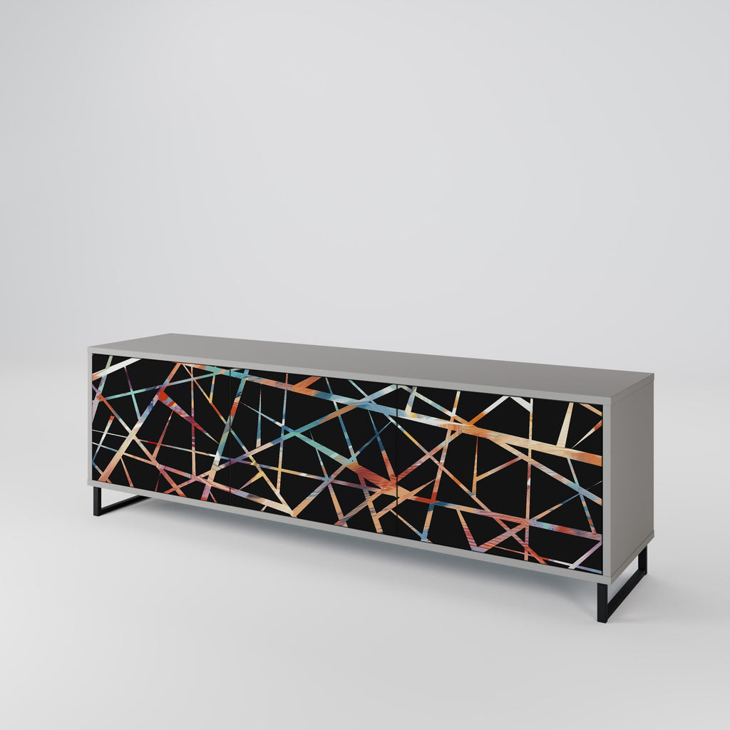 POLYGON VERVE Móvel de TV com 3 Portas em Acabamento Cinzento