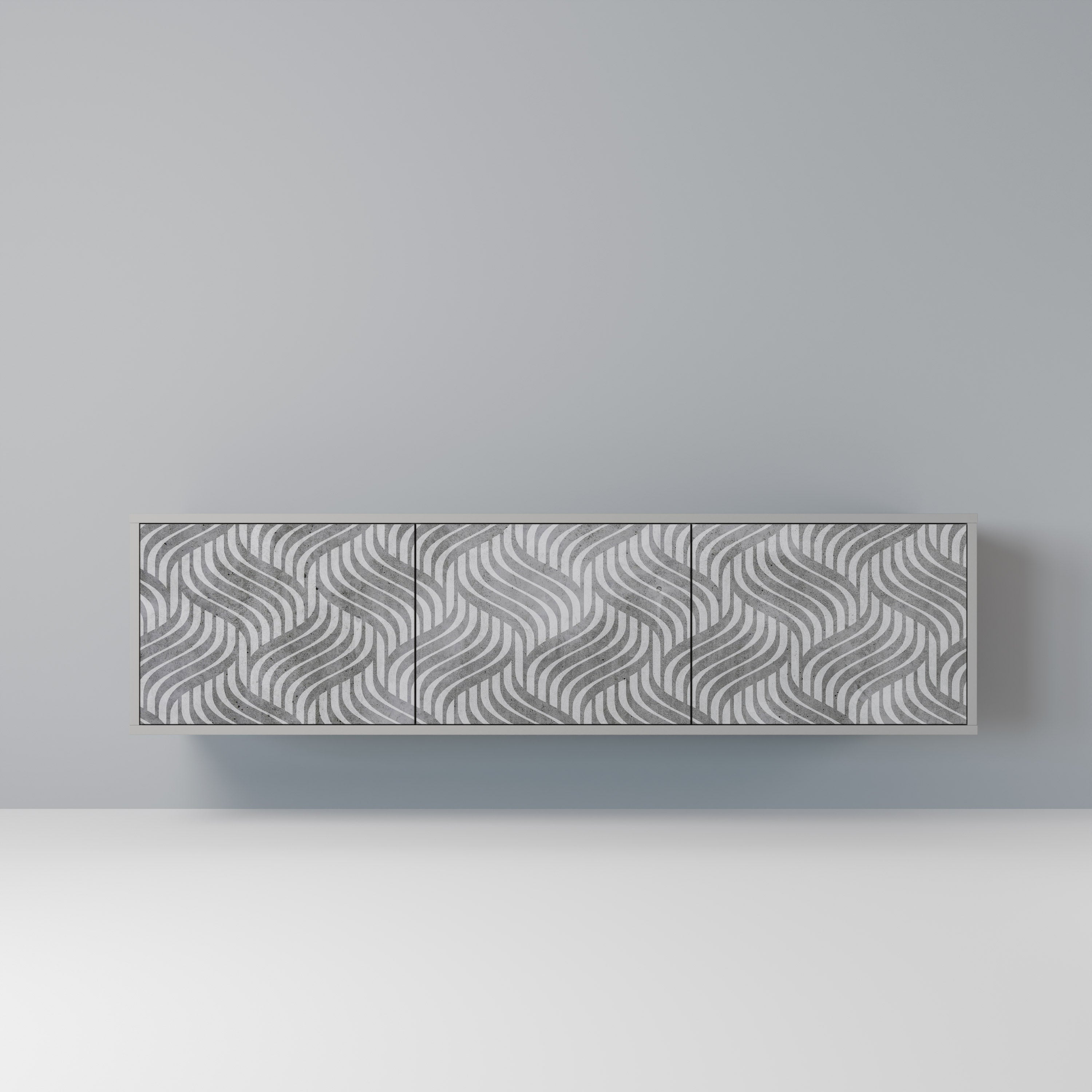 CONCRETE MOVEMENT Móvel de TV com 3 Portas em Acabamento Cinzento