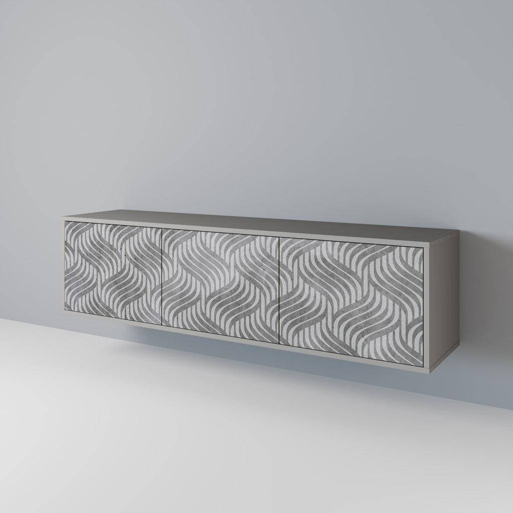 CONCRETE MOVEMENT Móvel de TV com 3 Portas em Acabamento Cinzento