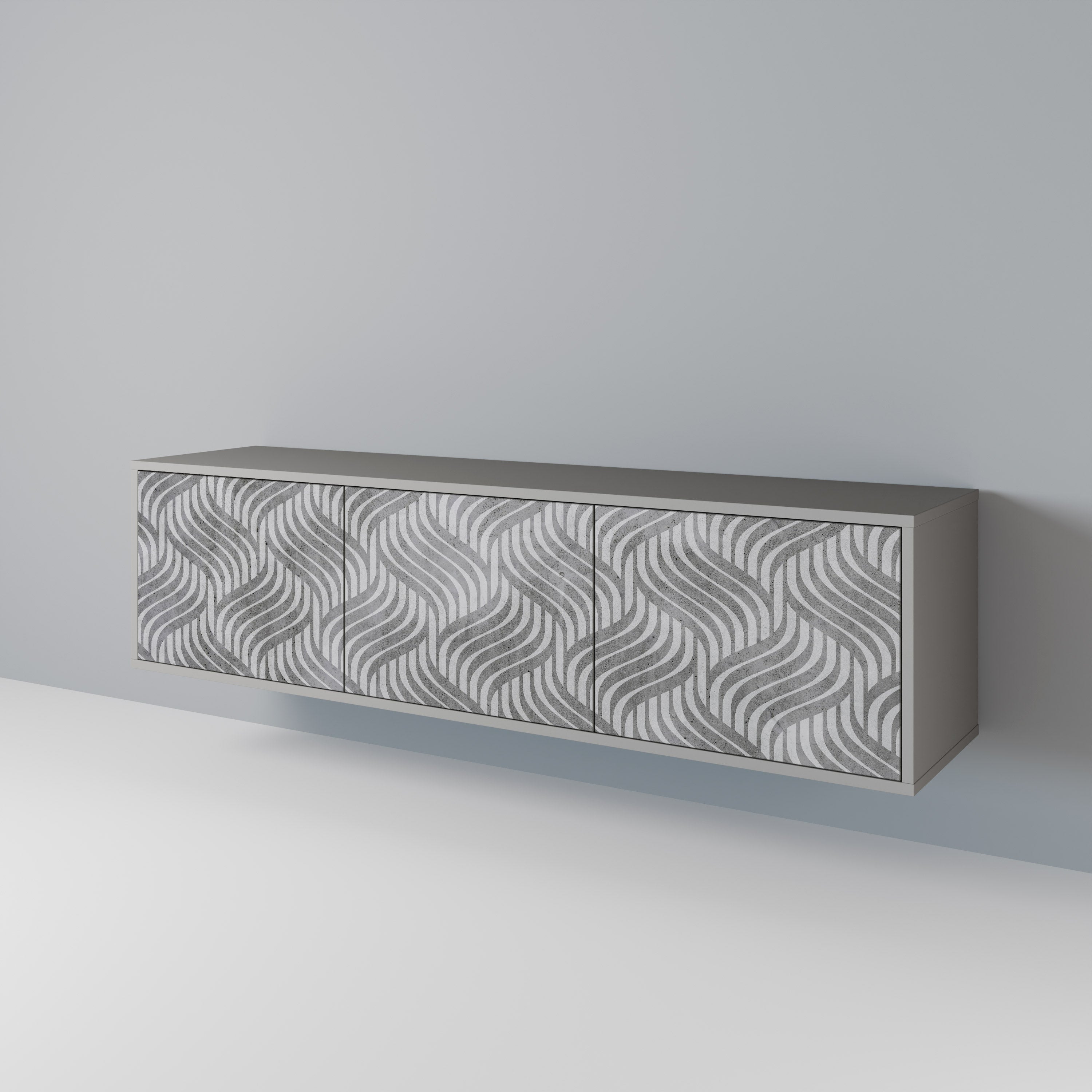 CONCRETE MOVEMENT Móvel de TV com 3 Portas em Acabamento Cinzento