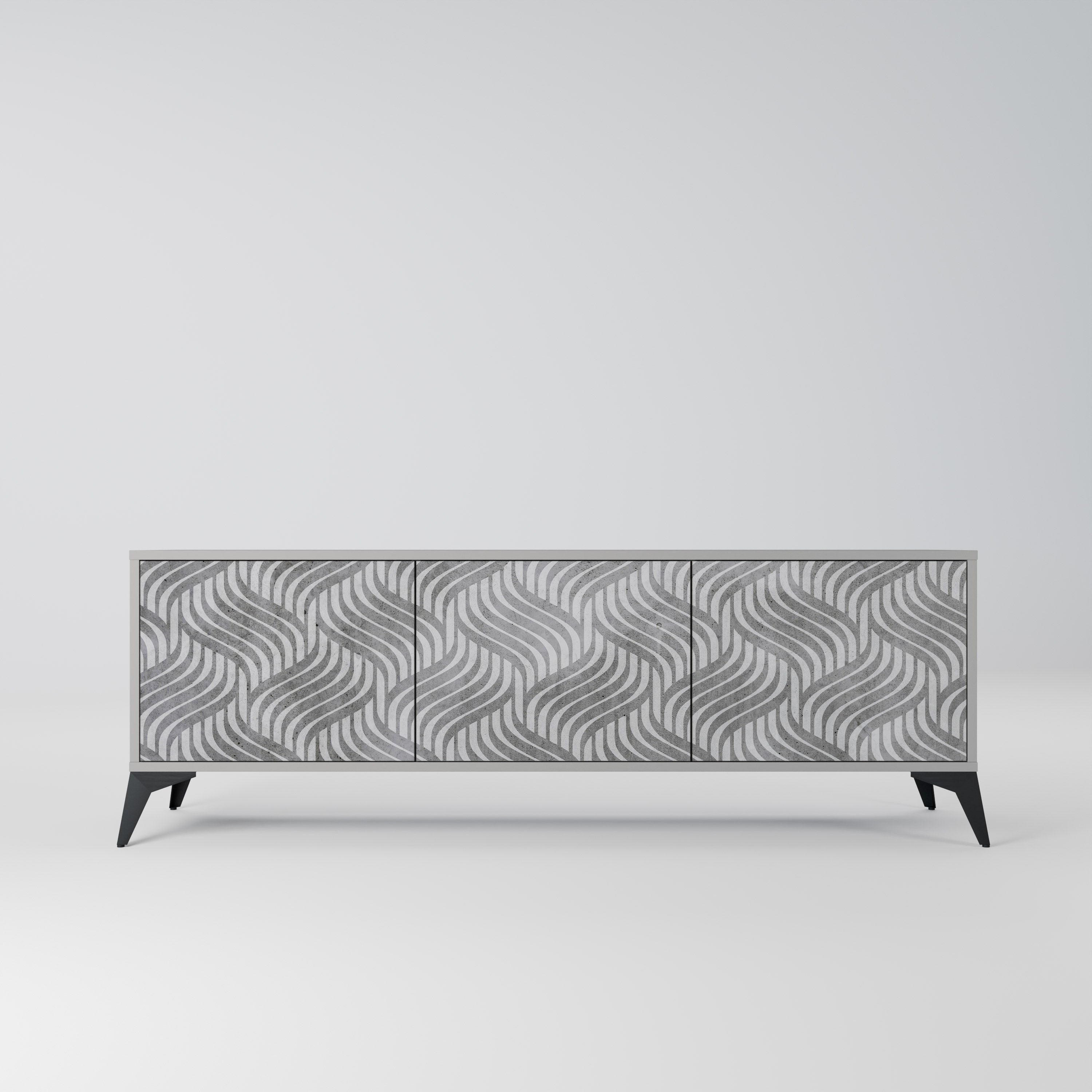 CONCRETE MOVEMENT Móvel de TV com 3 Portas em Acabamento Cinzento