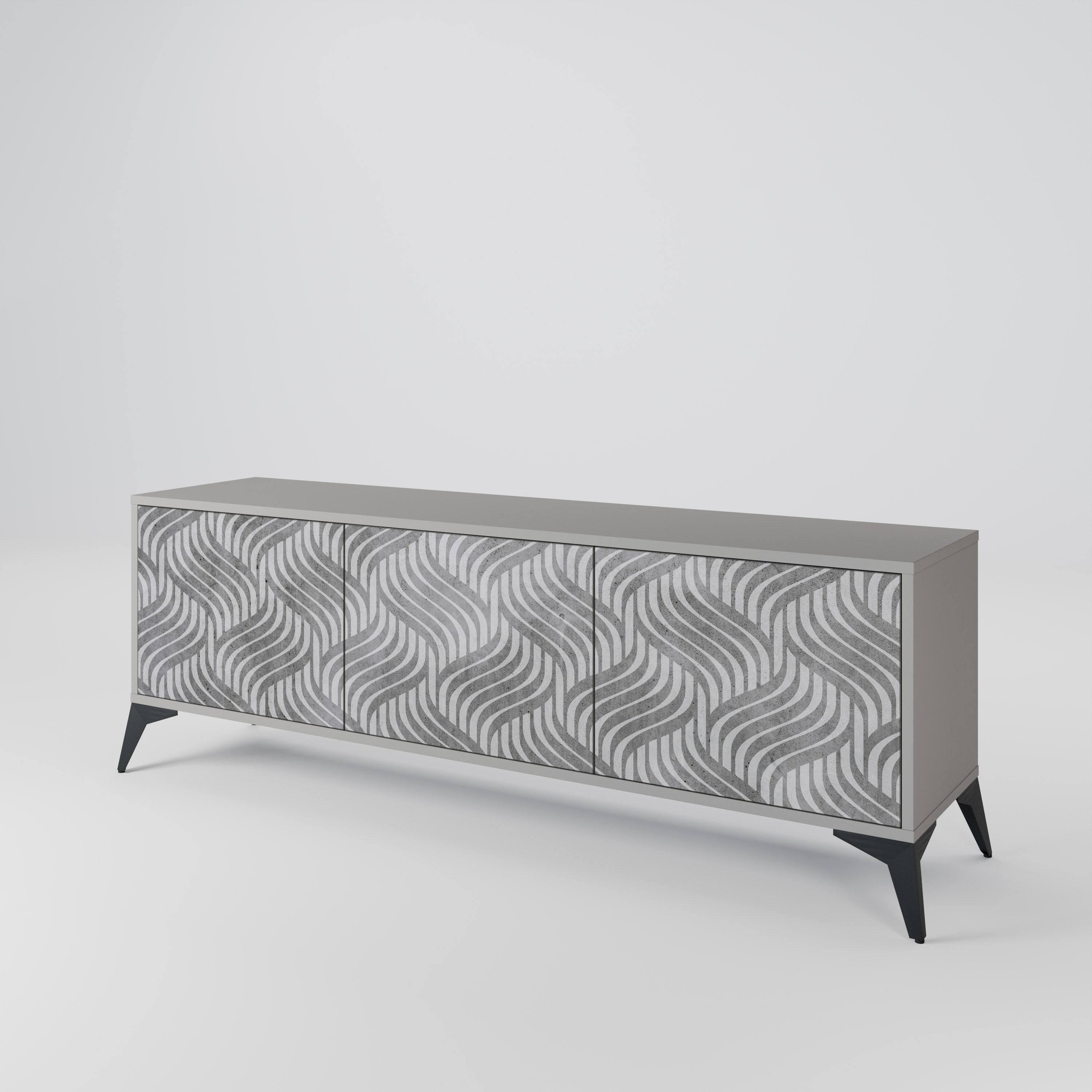 CONCRETE MOVEMENT 3-Door TV Cabinet
